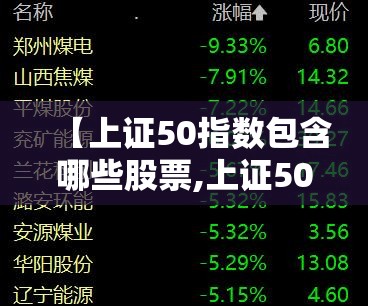 【上证50指数包含哪些股票,上证50指数的查询和确认】