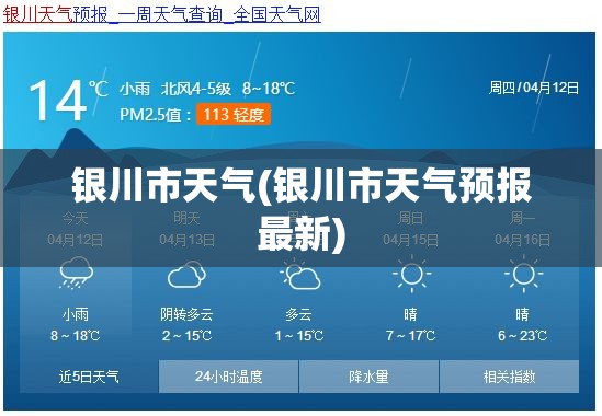 银川市天气(银川市天气预报最新)