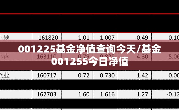 001225基金净值查询今天/基金001255今日净值