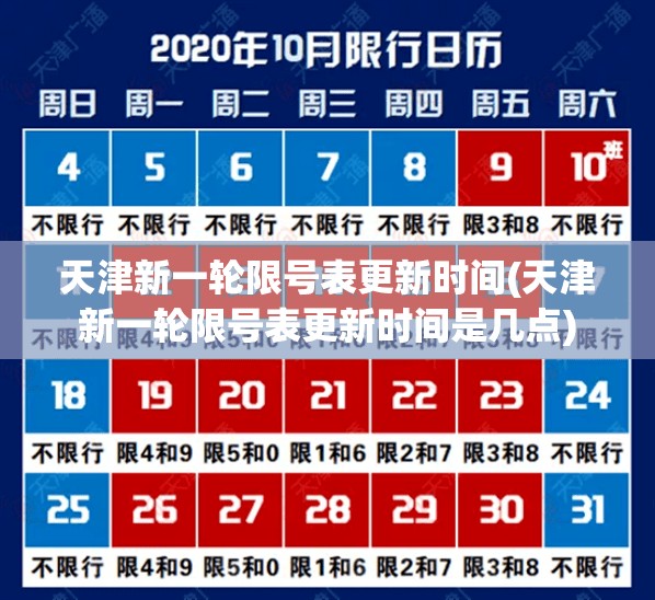 天津新一轮限号表更新时间(天津新一轮限号表更新时间是几点)