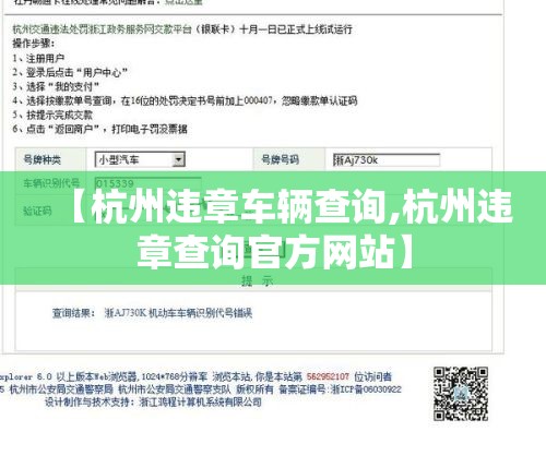 【杭州违章车辆查询,杭州违章查询官方网站】 【杭州违章车辆查询,杭州违章查询官方网站】