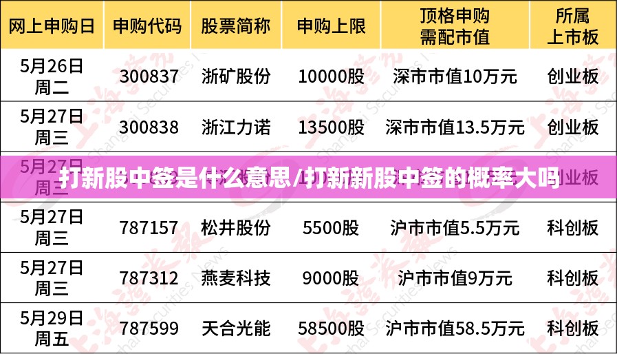打新股中签是什么意思/打新新股中签的概率大吗
