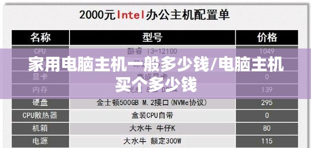 家用电脑主机一般多少钱/电脑主机买个多少钱