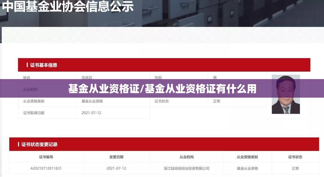 基金从业资格证/基金从业资格证有什么用