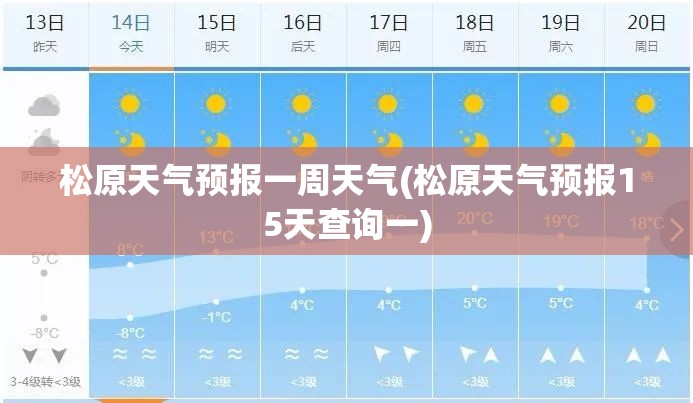 松原天气预报一周天气(松原天气预报15天查询一) 松原天气预报一周天气(松原天气预报15天查询一)