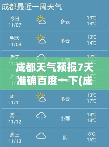 成都天气预报7天准确百度一下(成都天气预报7天准确百度一下查询) 成都天气预报7天准确百度一下(成都天气预报7天准确百度一下查询)
