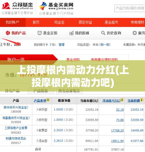 上投摩根内需动力分红(上投摩根内需动力吧) 上投摩根内需动力分红(上投摩根内需动力吧)