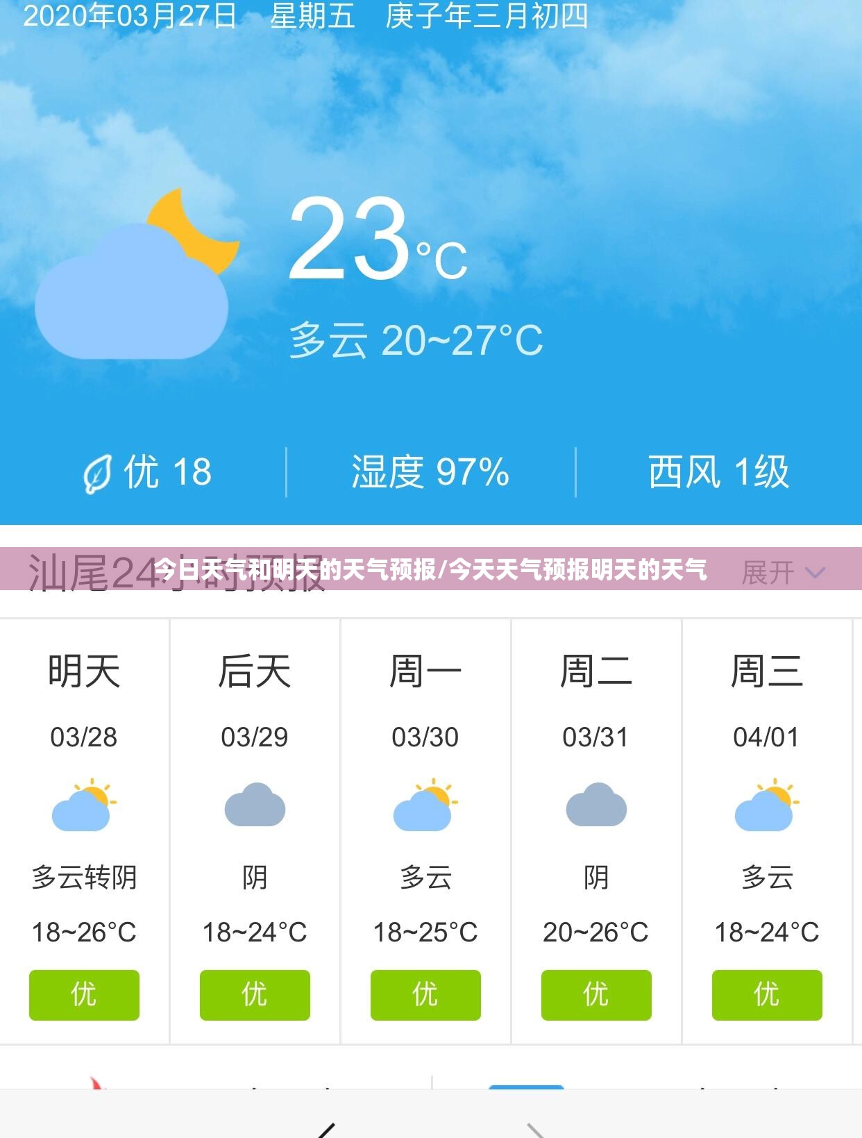 今日天气和明天的天气预报/今天天气预报明天的天气