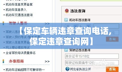 【保定车辆违章查询电话,保定违章查询网】