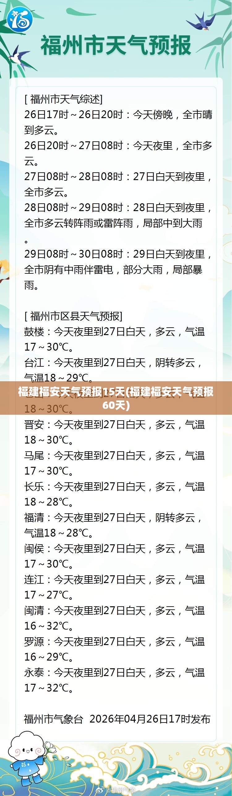 福建福安天气预报15天(福建福安天气预报60天) 福建福安天气预报15天(福建福安天气预报60天)