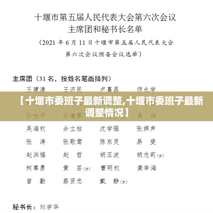 【十堰市委班子最新调整,十堰市委班子最新调整情况】 【十堰市委班子最新调整,十堰市委班子最新调整情况】
