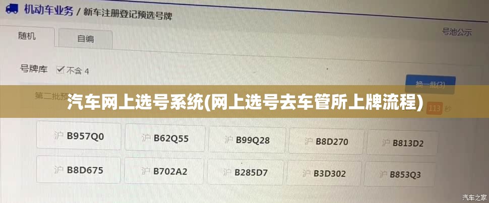 汽车网上选号系统(网上选号去车管所上牌流程) 汽车网上选号系统(网上选号去车管所上牌流程)