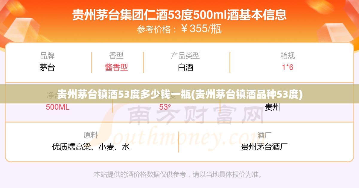 贵州茅台镇酒53度多少钱一瓶(贵州茅台镇酒品种53度)