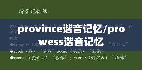 province谐音记忆/prowess谐音记忆 province谐音记忆/prowess谐音记忆