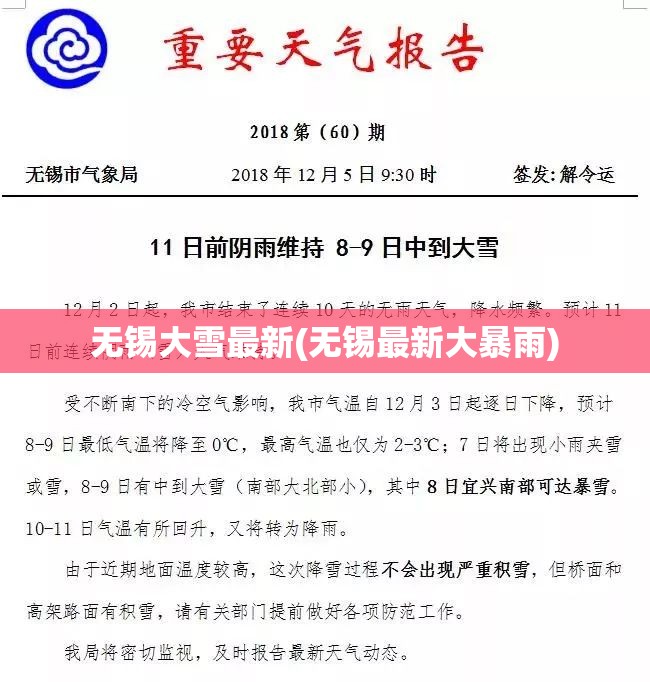 无锡大雪最新(无锡最新大暴雨) 无锡大雪最新(无锡最新大暴雨)