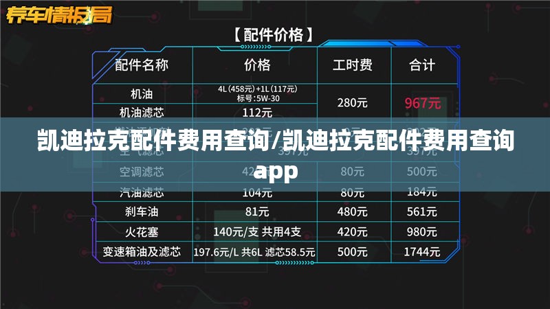 凯迪拉克配件费用查询/凯迪拉克配件费用查询app
