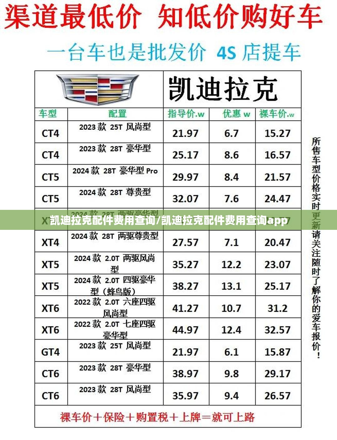 凯迪拉克配件费用查询/凯迪拉克配件费用查询app