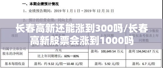长春高新还能涨到300吗/长春高新股票会涨到1000吗 长春高新还能涨到300吗/长春高新股票会涨到1000吗