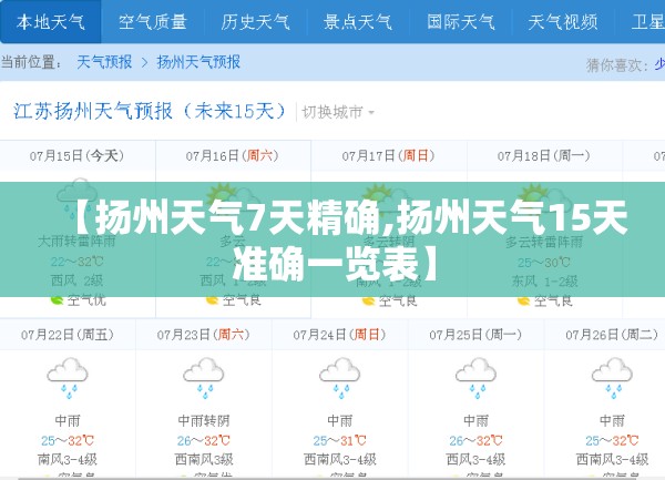 【扬州天气7天精确,扬州天气15天准确一览表】 【扬州天气7天精确,扬州天气15天准确一览表】