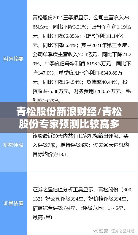 青松股份新浪财经/青松股份专家预测比较高多少 青松股份新浪财经/青松股份专家预测比较高多少