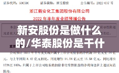 新安股份是做什么的/华泰股份是干什么的 新安股份是做什么的/华泰股份是干什么的
