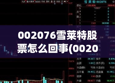 002076雪莱特股票怎么回事(002007股票后市怎么走) 002076雪莱特股票怎么回事(002007股票后市怎么走)