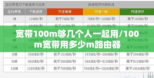 宽带100m够几个人一起用/100m宽带用多少m路由器 宽带100m够几个人一起用/100m宽带用多少m路由器