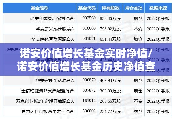 诺安价值增长基金实时净值/诺安价值增长基金历史净值查询 诺安价值增长基金实时净值/诺安价值增长基金历史净值查询