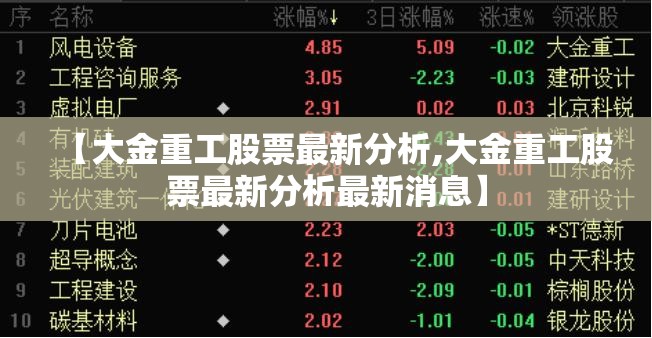 【大金重工股票最新分析,大金重工股票最新分析最新消息】 【大金重工股票最新分析,大金重工股票最新分析最新消息】