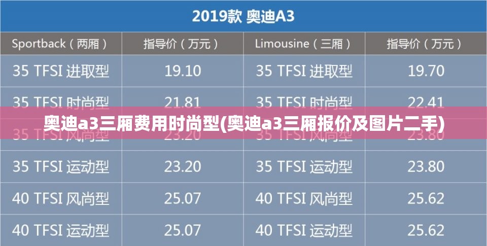 奥迪a3三厢费用时尚型(奥迪a3三厢报价及图片二手)