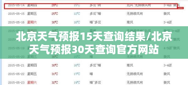 北京天气预报15天查询结果/北京天气预报30天查询官方网站 北京天气预报15天查询结果/北京天气预报30天查询官方网站