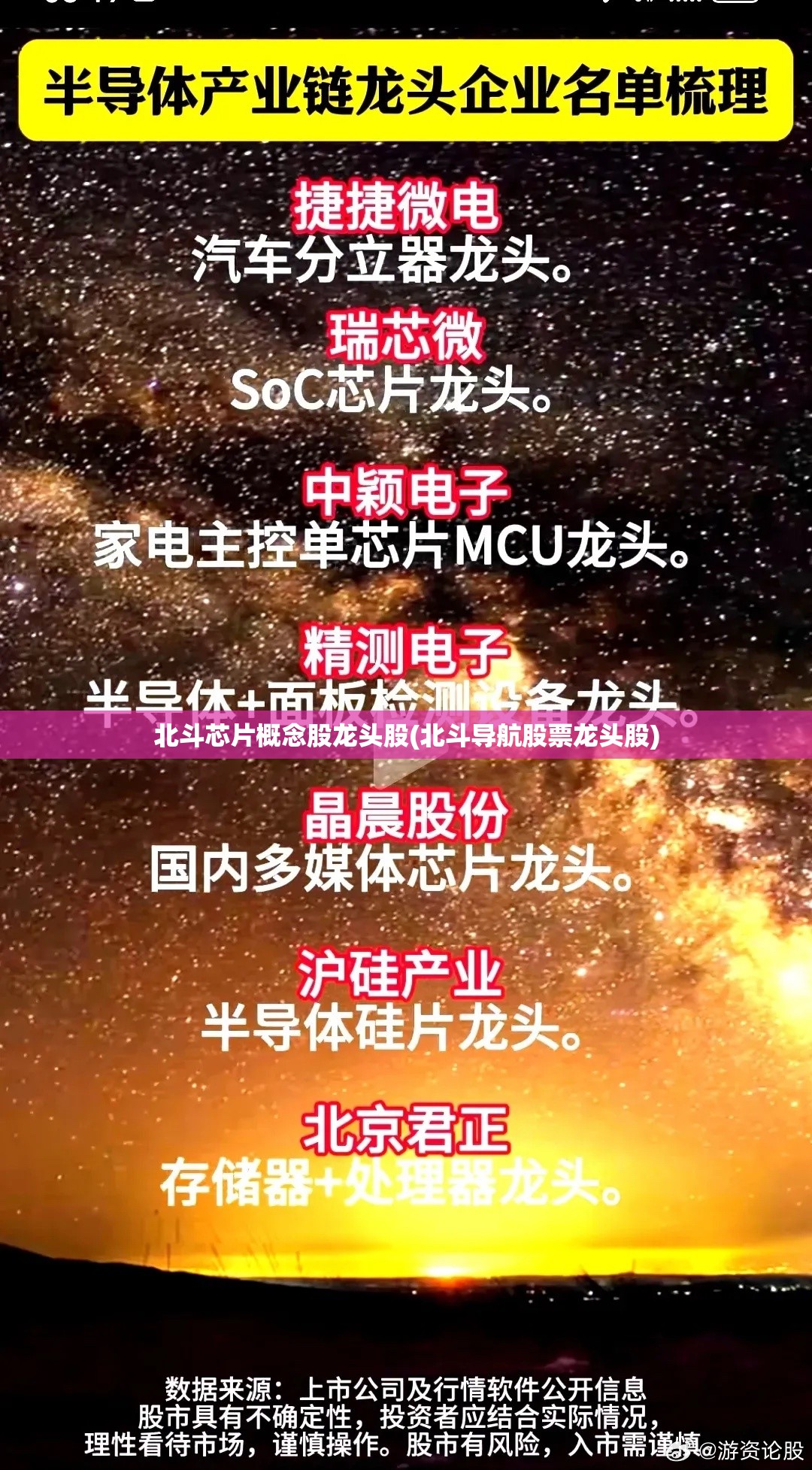 北斗芯片概念股龙头股(北斗导航股票龙头股) 北斗芯片概念股龙头股(北斗导航股票龙头股)
