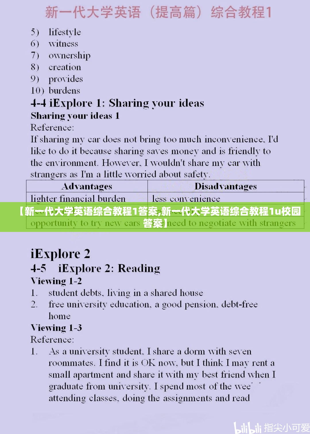 【新一代大学英语综合教程1答案,新一代大学英语综合教程1u校园答案】 【新一代大学英语综合教程1答案,新一代大学英语综合教程1u校园答案】