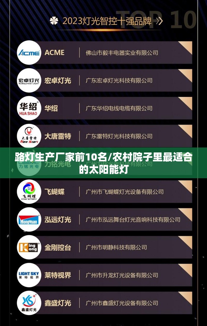 路灯生产厂家前10名/农村院子里最适合的太阳能灯 路灯生产厂家前10名/农村院子里最适合的太阳能灯