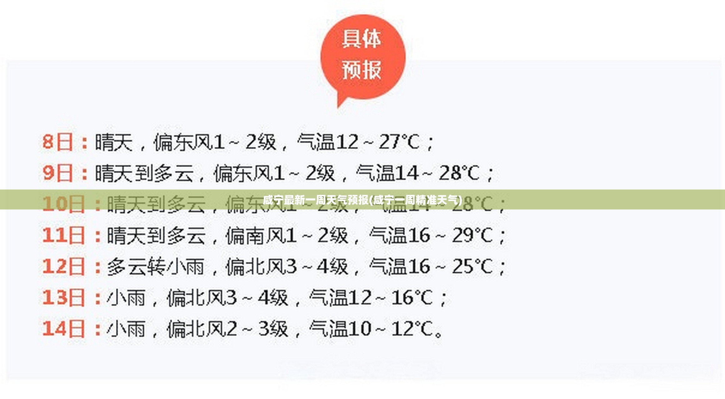咸宁最新一周天气预报(咸宁一周精准天气) 咸宁最新一周天气预报(咸宁一周精准天气)