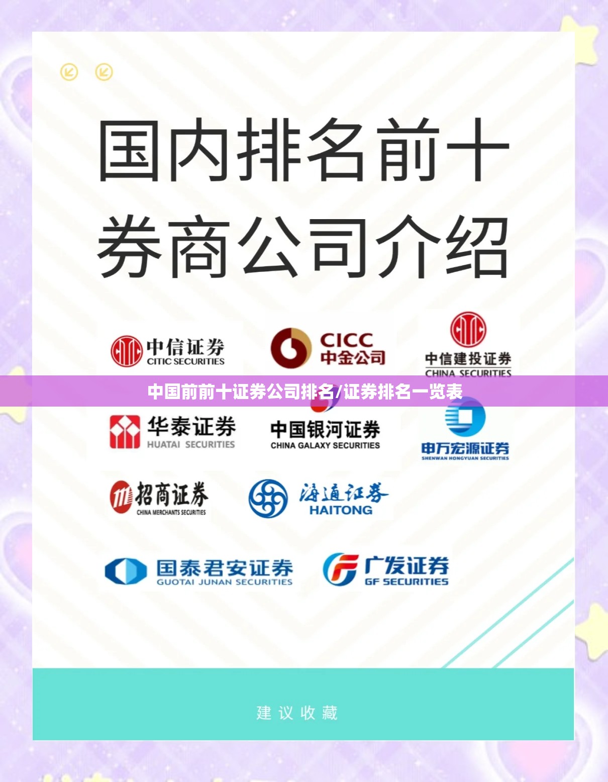 中国前前十证券公司排名/证券排名一览表 中国前前十证券公司排名/证券排名一览表