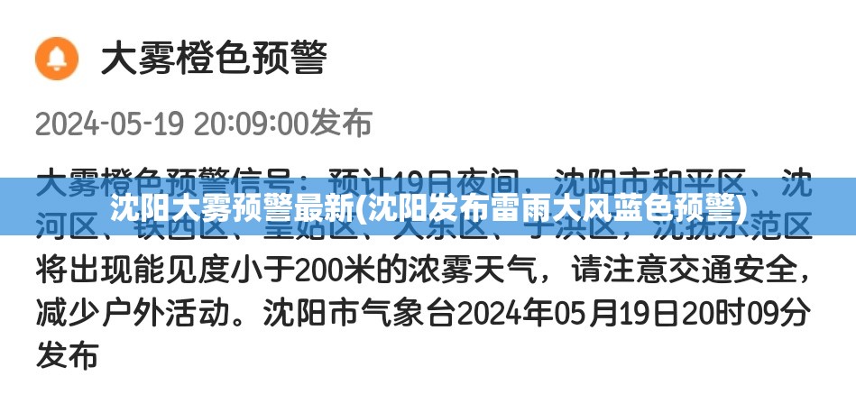 沈阳大雾预警最新(沈阳发布雷雨大风蓝色预警)