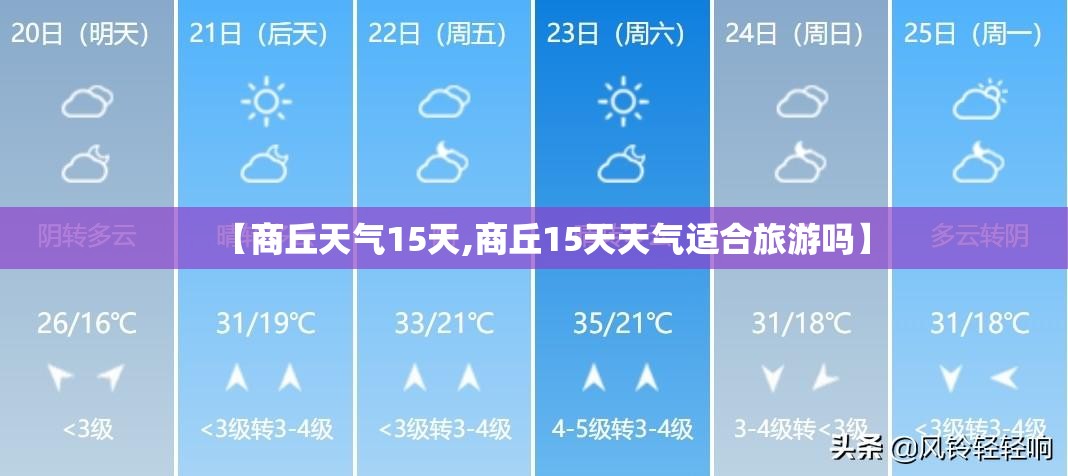【商丘天气15天,商丘15天天气适合旅游吗】 【商丘天气15天,商丘15天天气适合旅游吗】