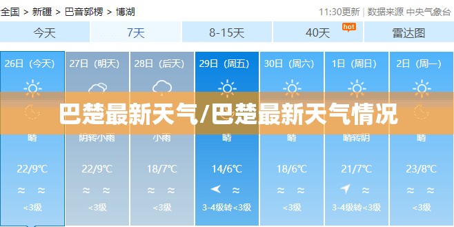 巴楚最新天气/巴楚最新天气情况