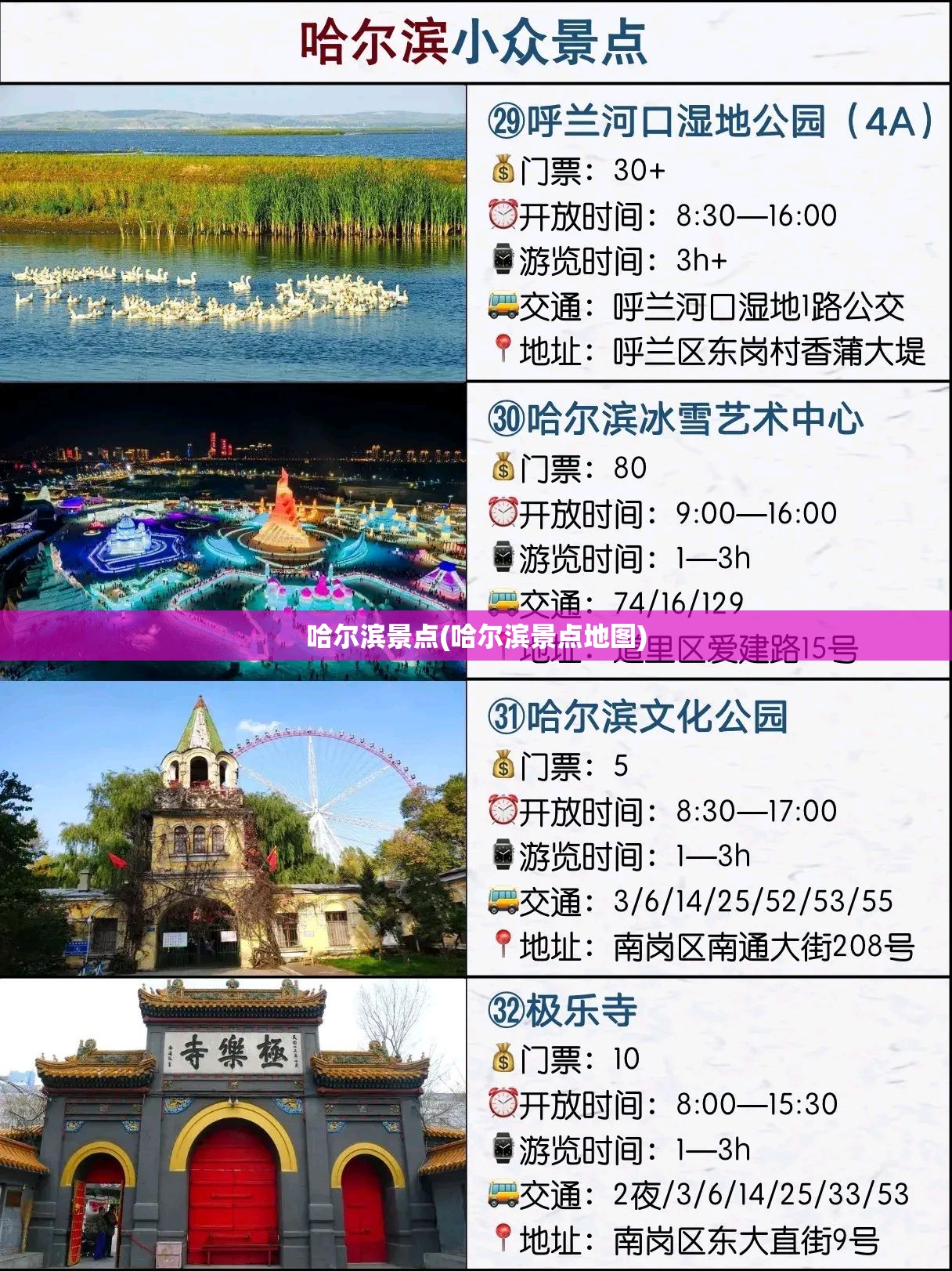 哈尔滨景点(哈尔滨景点地图) 哈尔滨景点(哈尔滨景点地图)