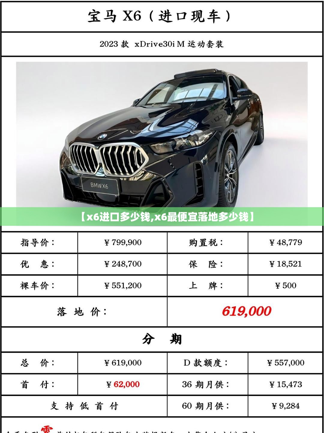 【x6进口多少钱,x6最便宜落地多少钱】 【x6进口多少钱,x6最便宜落地多少钱】