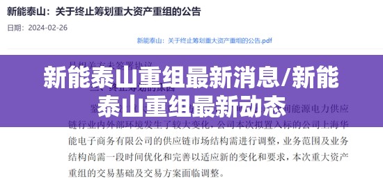 新能泰山重组最新消息/新能泰山重组最新动态 新能泰山重组最新消息/新能泰山重组最新动态