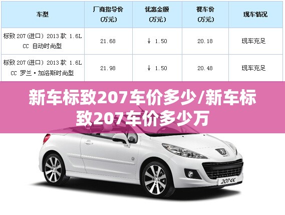 新车标致207车价多少/新车标致207车价多少万 新车标致207车价多少/新车标致207车价多少万
