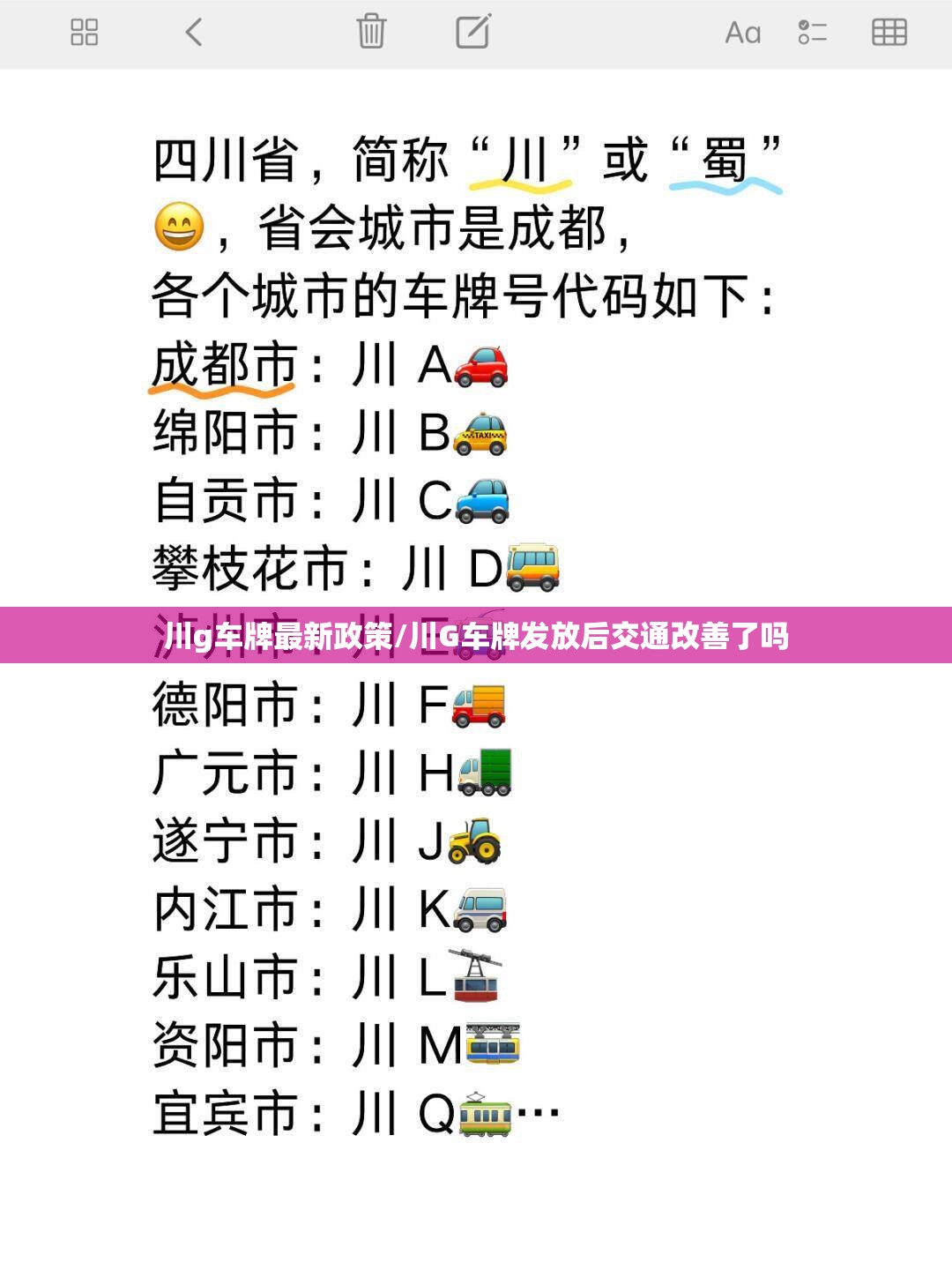 川g车牌最新政策/川G车牌发放后交通改善了吗