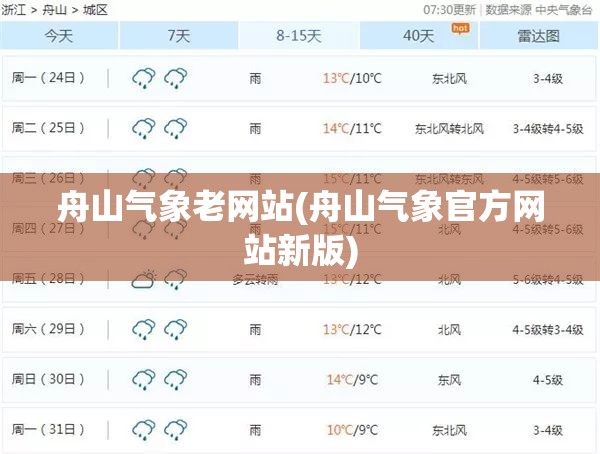 舟山气象老网站(舟山气象官方网站新版) 舟山气象老网站(舟山气象官方网站新版)