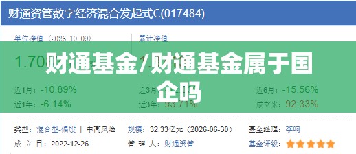 财通基金/财通基金属于国企吗 财通基金/财通基金属于国企吗