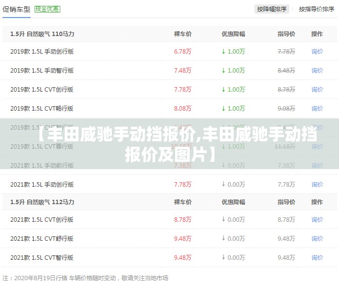 【丰田威驰手动挡报价,丰田威驰手动挡报价及图片】