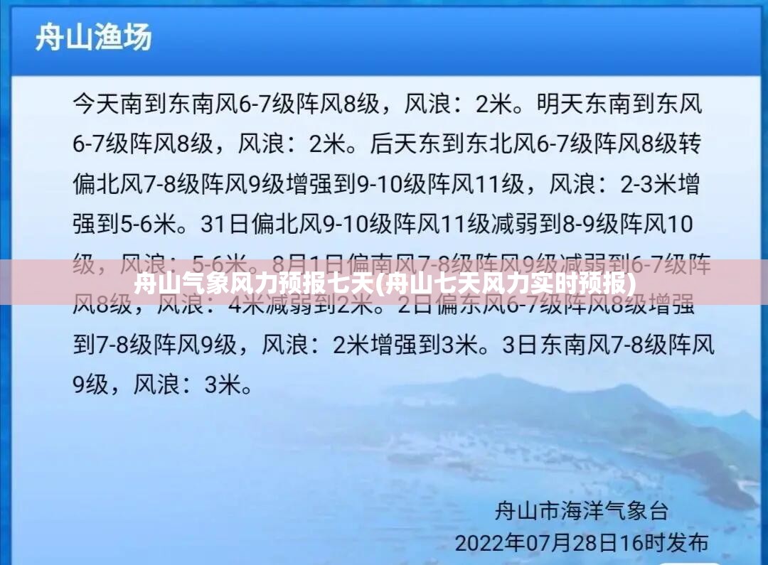 舟山气象风力预报七天(舟山七天风力实时预报) 舟山气象风力预报七天(舟山七天风力实时预报)