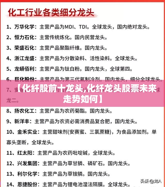 【化纤股前十龙头,化纤龙头股票未来走势如何】 【化纤股前十龙头,化纤龙头股票未来走势如何】