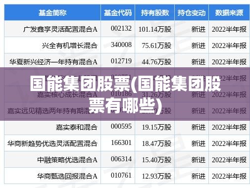 国能集团股票(国能集团股票有哪些) 国能集团股票(国能集团股票有哪些)